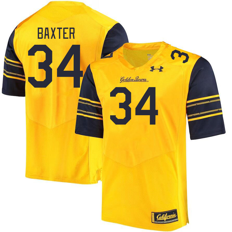Men #34 Ethan Baxter California Golden Bears College Football Jerseys Stitched Sale-Gold